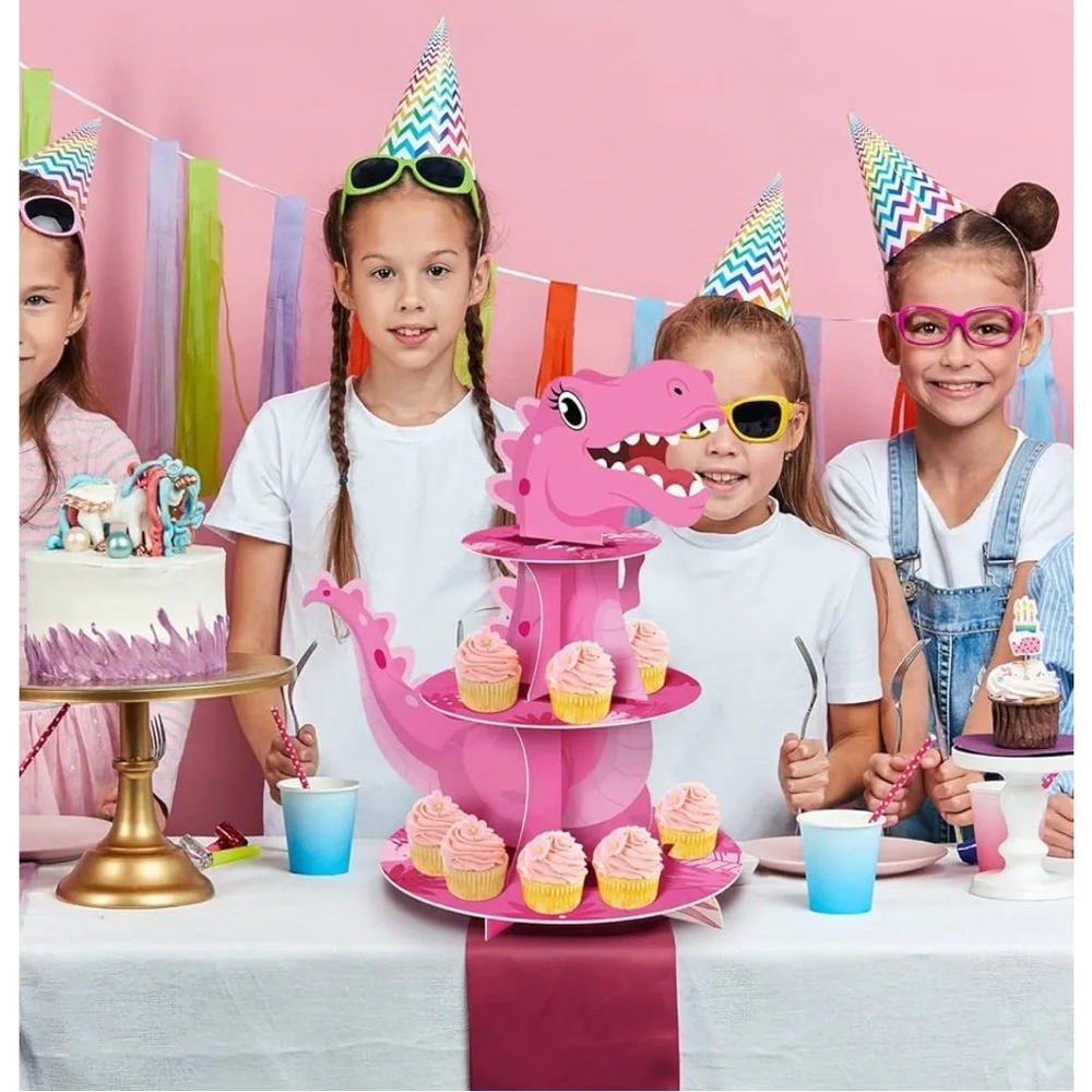 Pink Dinosaur Cupcake Stand